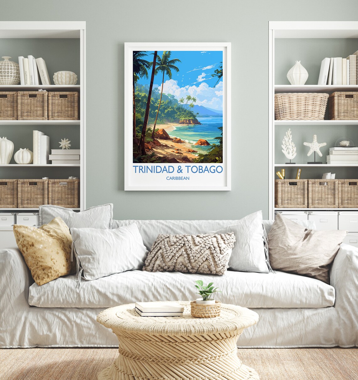 Trinidad And Tobago Travel Poster, Caribbean Map Print - Image 4
