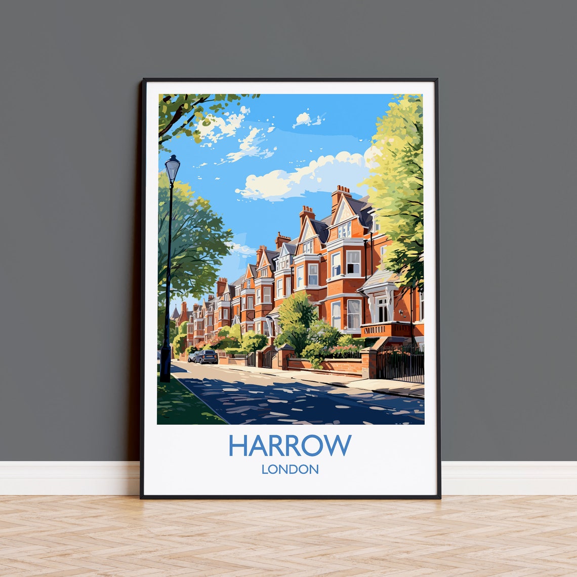 Harrow Travel Print Travel Poster Of Harrow London Poster Harrow Gift Harrow Art London Art Uk Travel Gift
