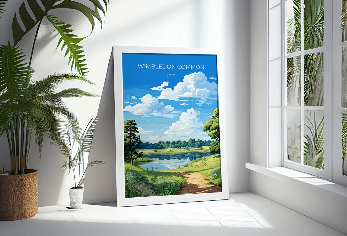 Wimbledon Common London Poster Ponds Meadows Big Sky Clouds Art - Image 3
