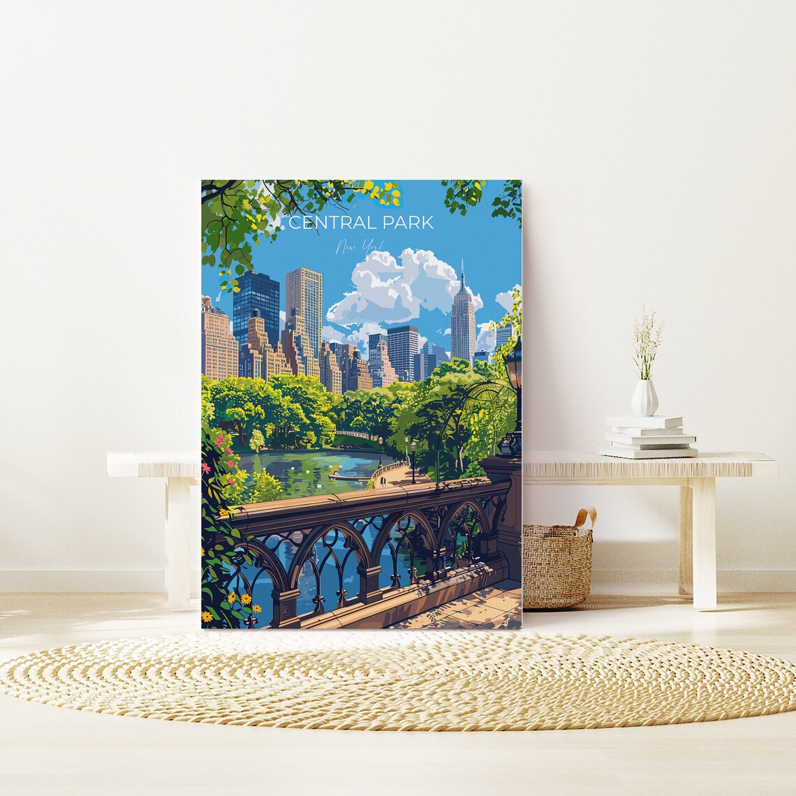 Central Park New York Travel Poster, USA Art Print - Image 2