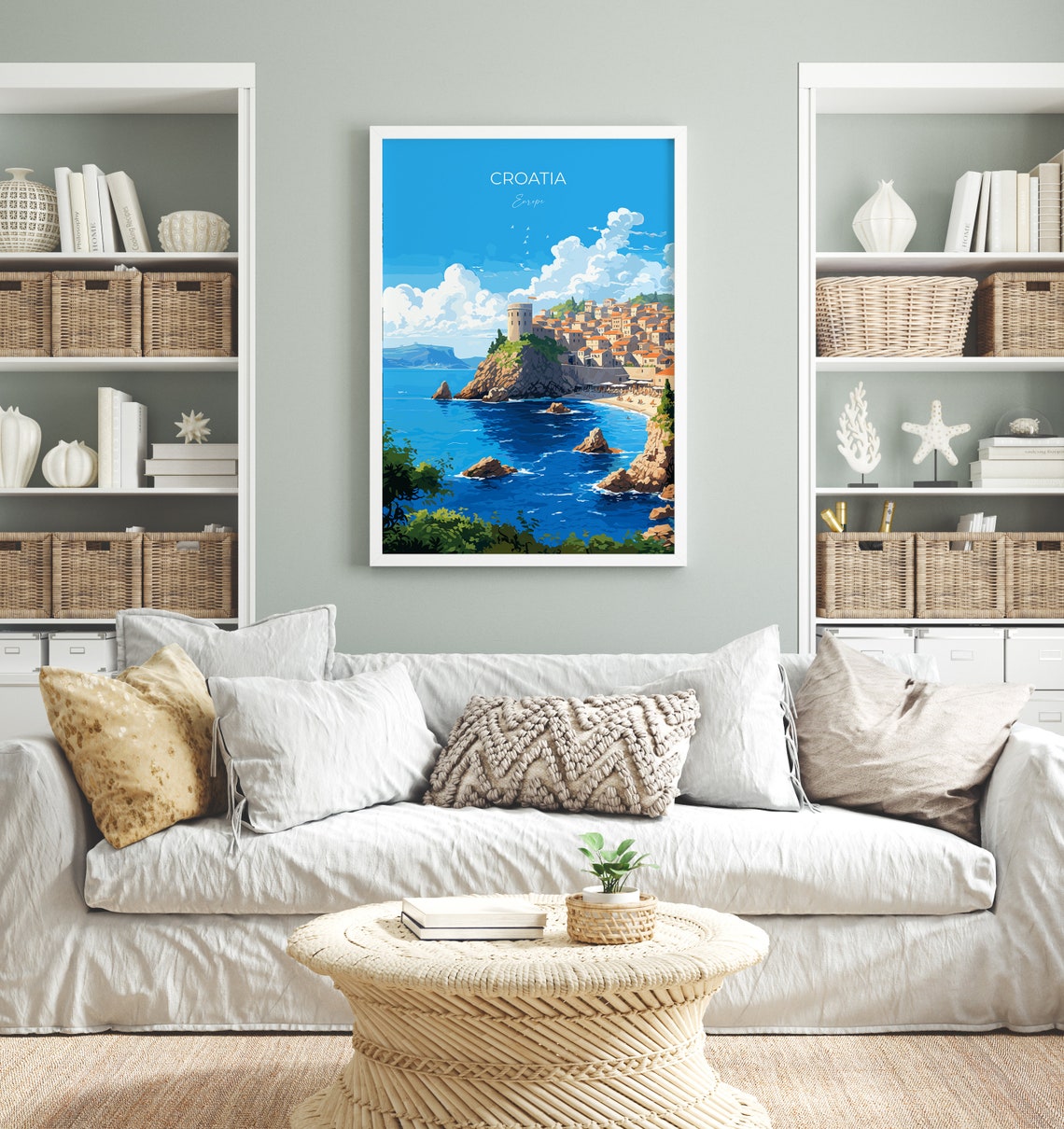 Croatia Travel Poster Travel Print Of Croatia Croatia Art Gift Dalmatian Coast Gift Europe Wall Art Travel Gift - Image 4