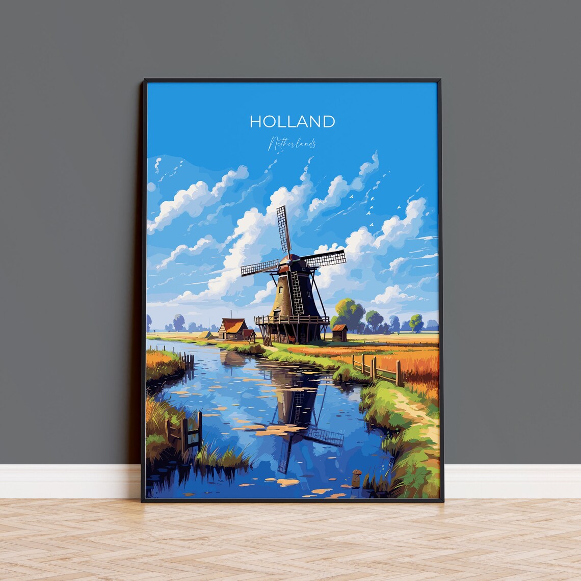 Holland Travel Poster, Netherlands Travel Art Print