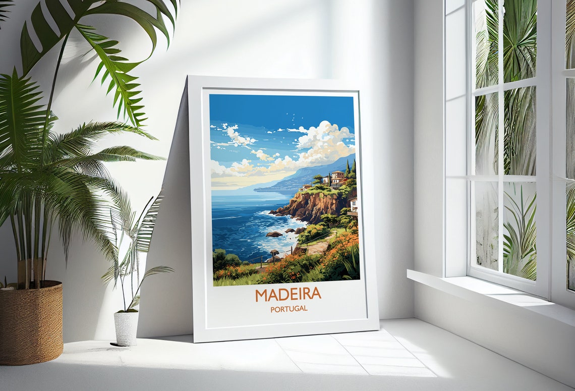 Madeira Travel Print Wall Art Travel Poster Of Madeira Madeira Art Print Portugal Wall Print Madeira Art Lovers Gift - Image 3