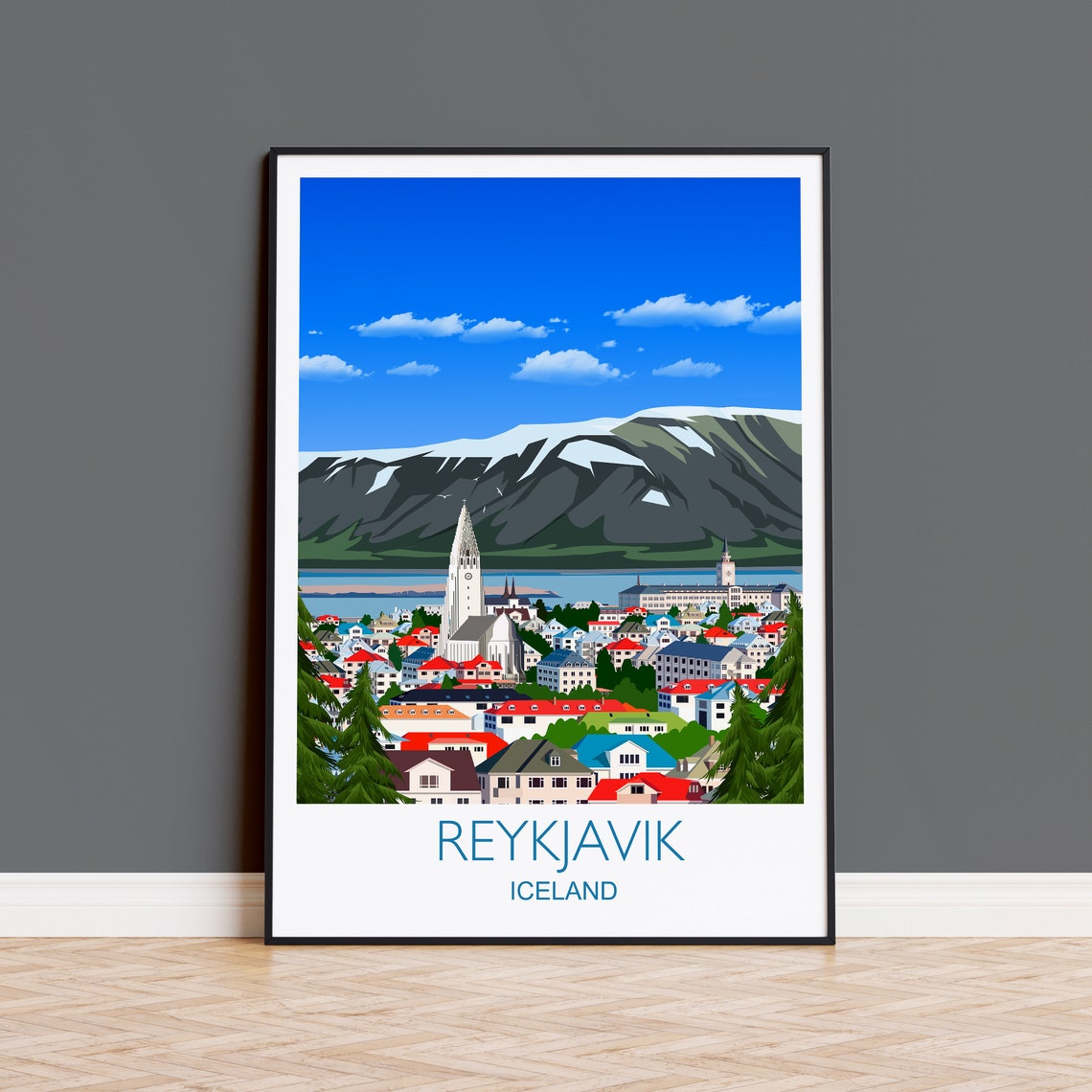 Reykjavik Art Lovers Gift Travel Poster