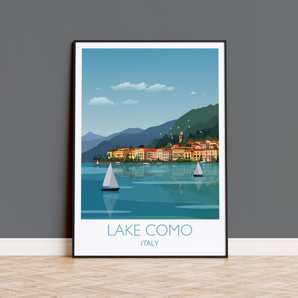 Lake Como Travel Print Wall Art Travel Poster Of Lake Como Lake Como Art Lovers Gift Italy Italy Travel Poster Italian Lakes