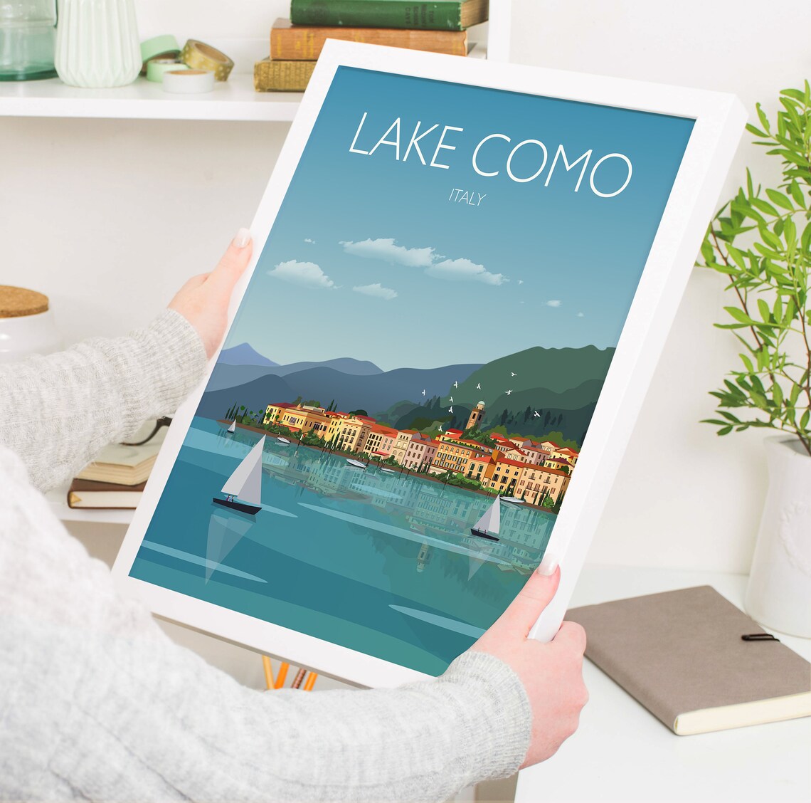 Lake Como Travel Poster, Italy Travel Art Print - Image 3