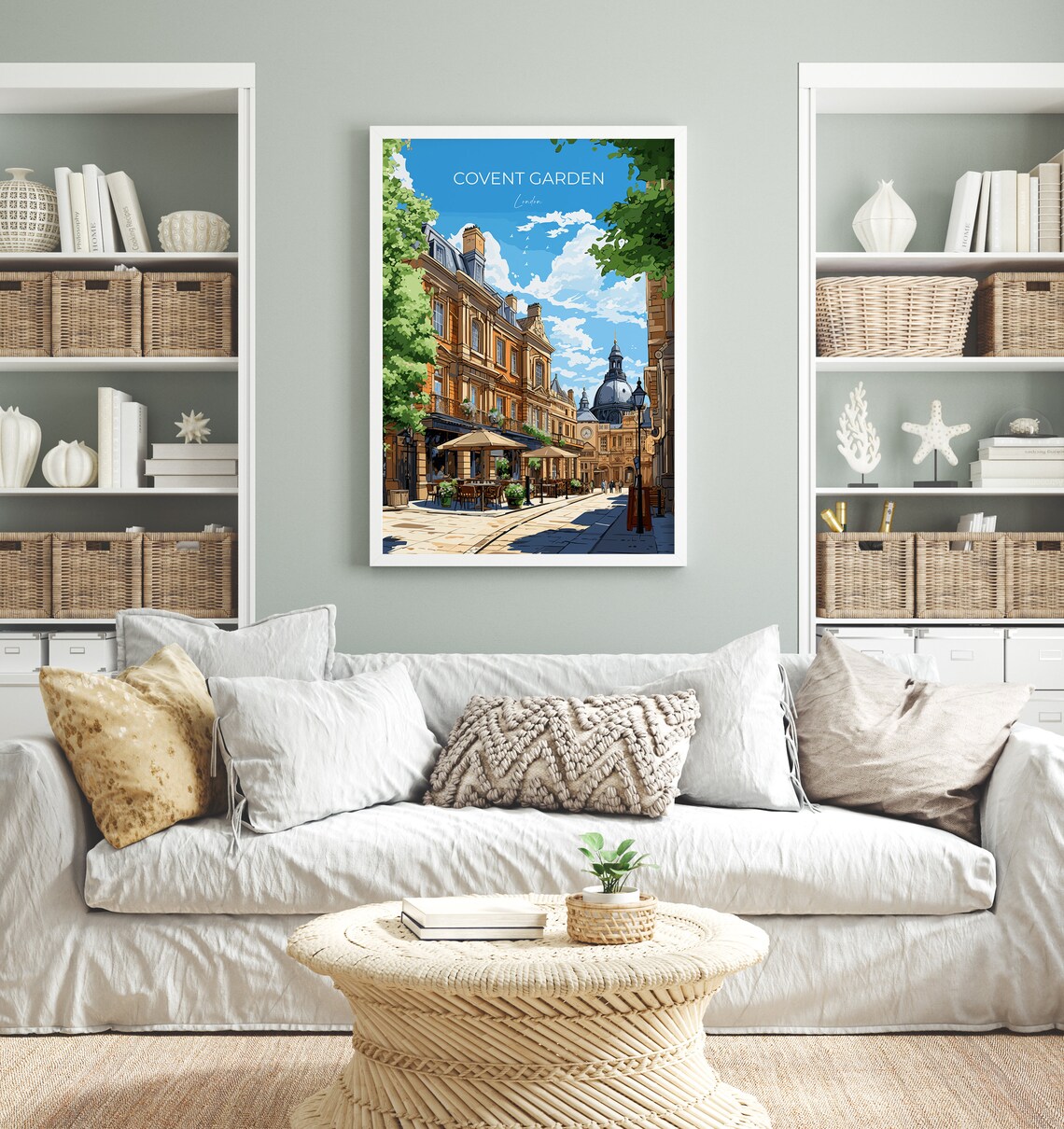 Covent Garden London Historic Street Cafe Vintage Travel Poster - Image 4
