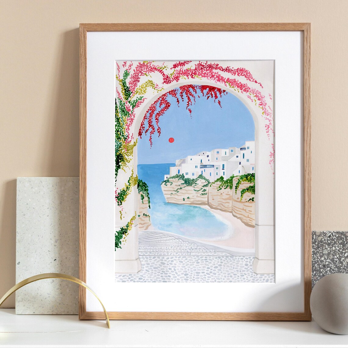Puglia Art Print, Polignano a Mare Travel Poster - Image 2