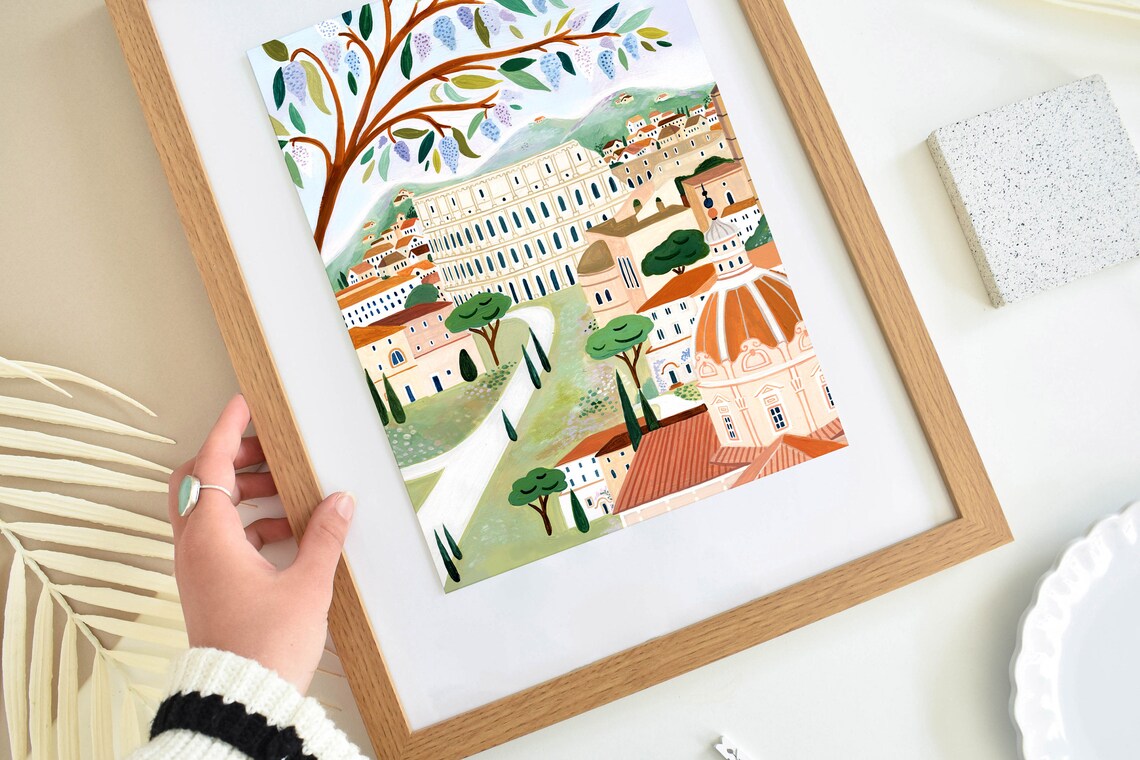 Rome Art Print, The Colosseum Travel Poster - Image 4