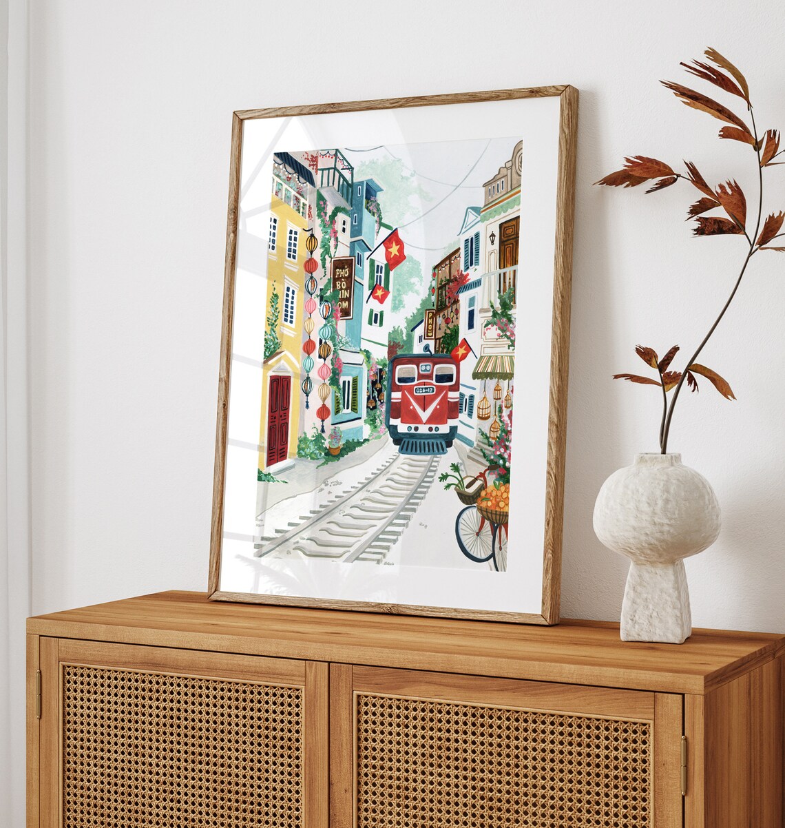 Hanoi Vietnam Train Street Travel Poster - Image 5