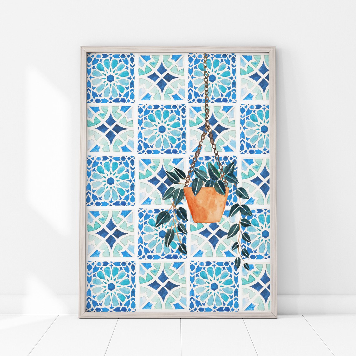 Moroccan Tiles Botanical Print, Botanical Illustration - Image 4