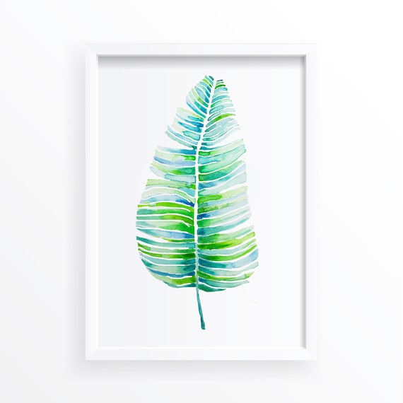 Banana Leaf Botanical Watercolor Art Print