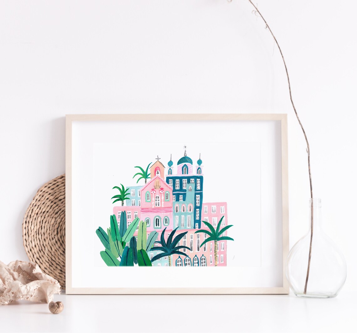 Moroccan Houses Boho Art Print, Home Decor - Image 4