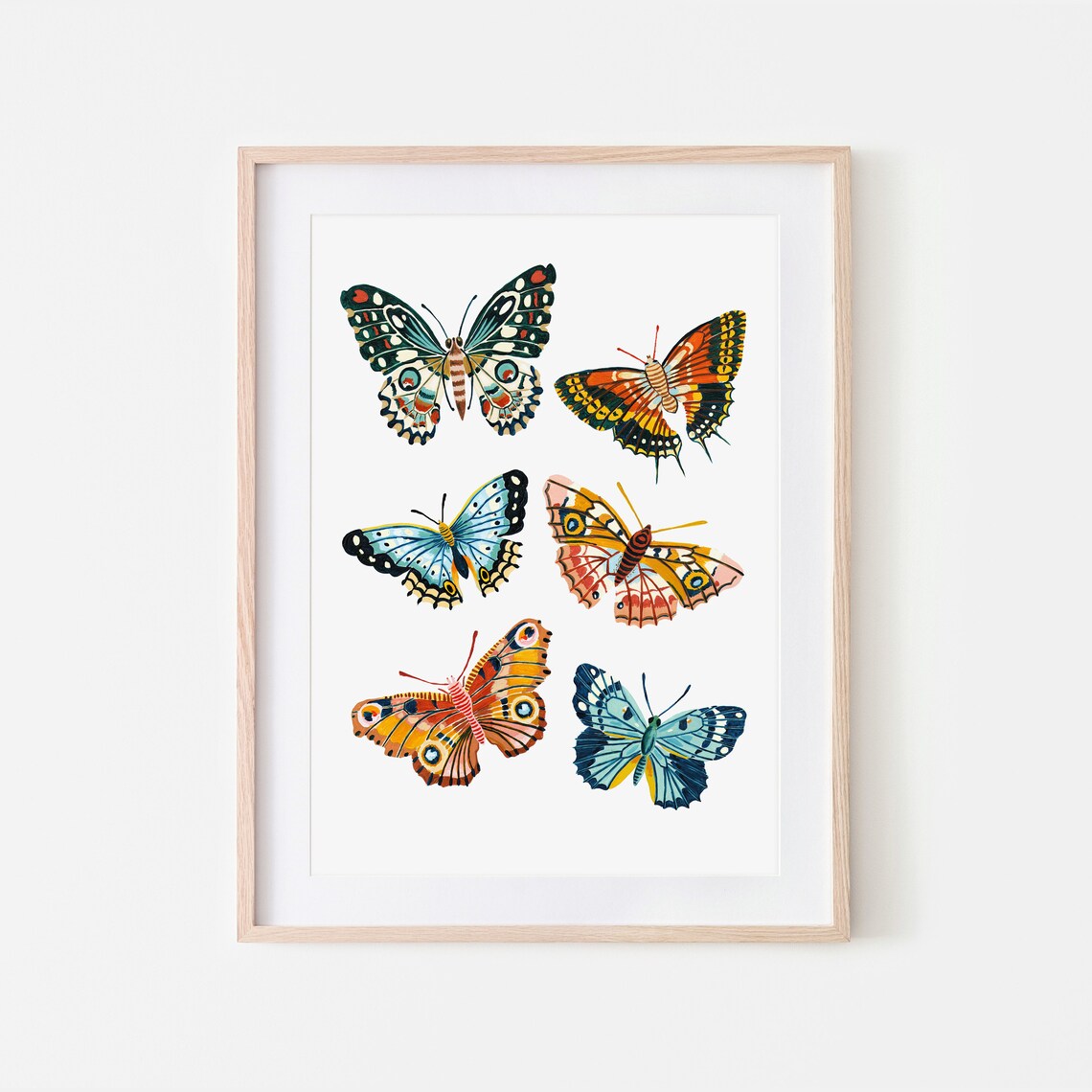 Butterfly Nursery Art Print, Woodland Kids Decor