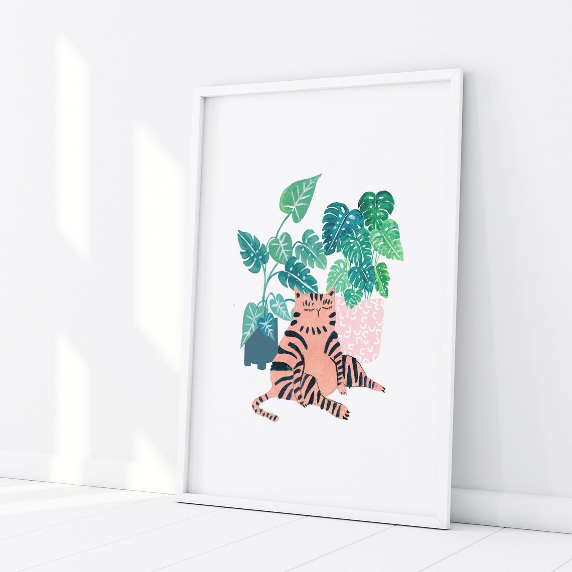 Plant Cat Cat Lover Gift Art Print - Image 3