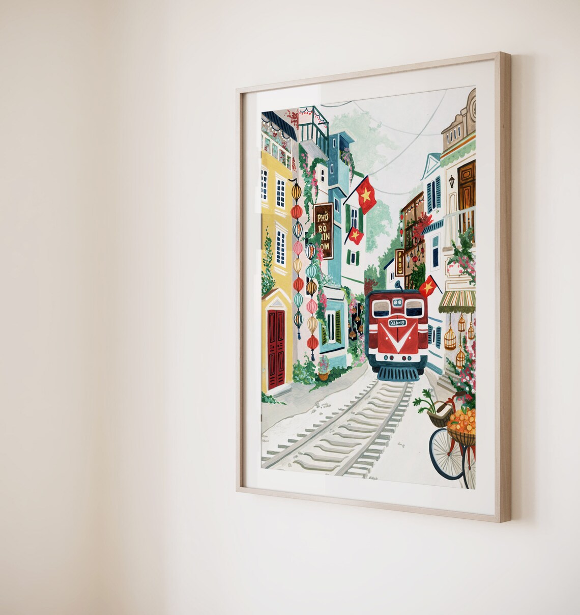 Hanoi Vietnam Train Street Travel Poster - Image 3