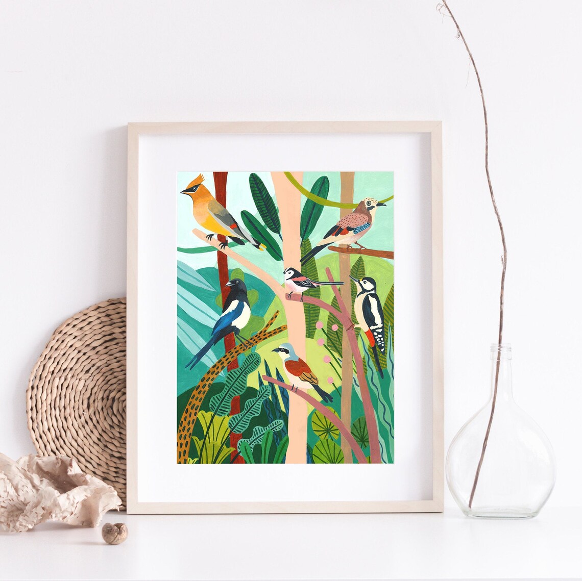British Birds Botanical Illustration Art Print - Image 2