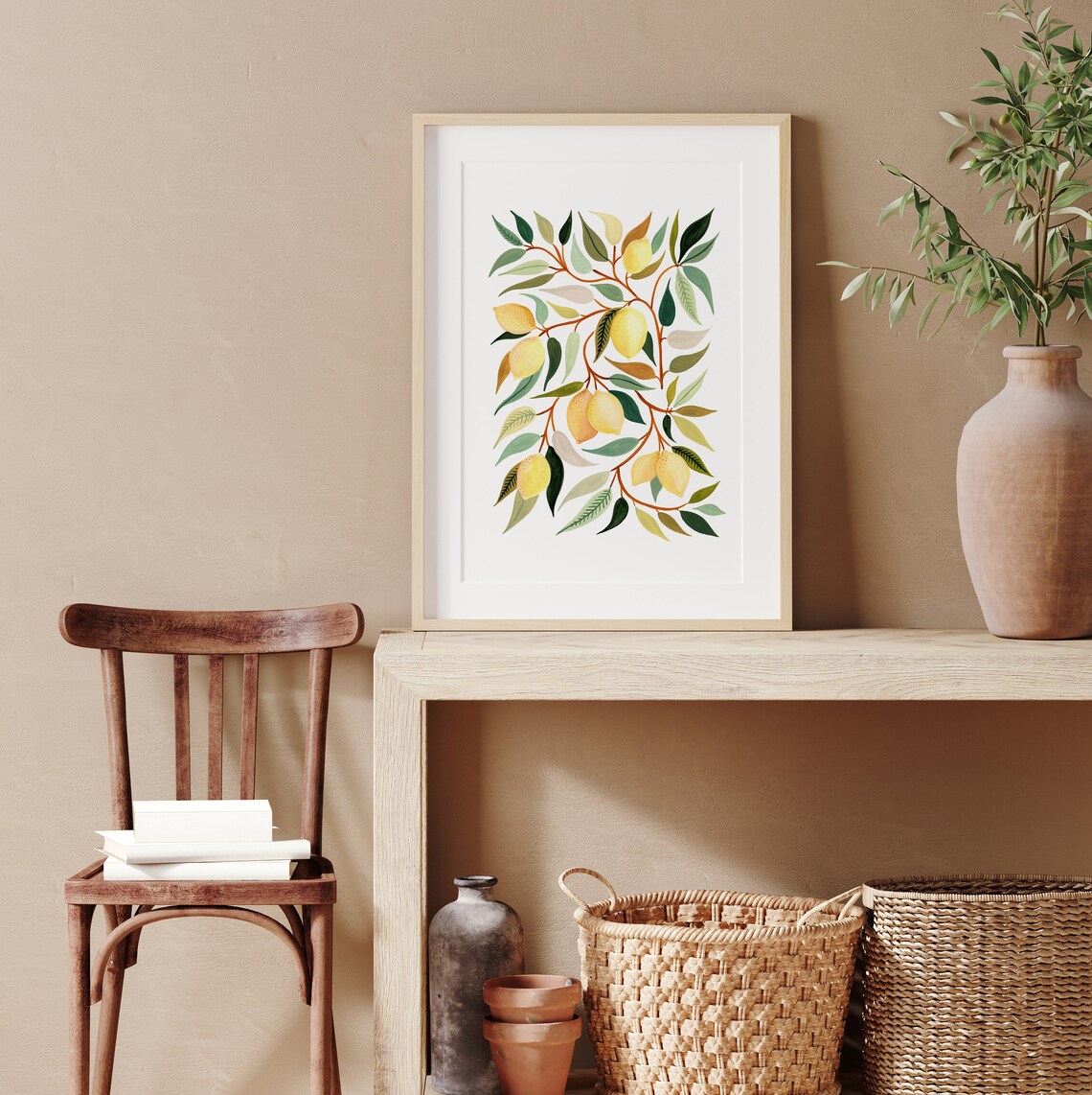 Lemon Blooms Botanical Art Print, Farmhouse Kitchen - Image 5