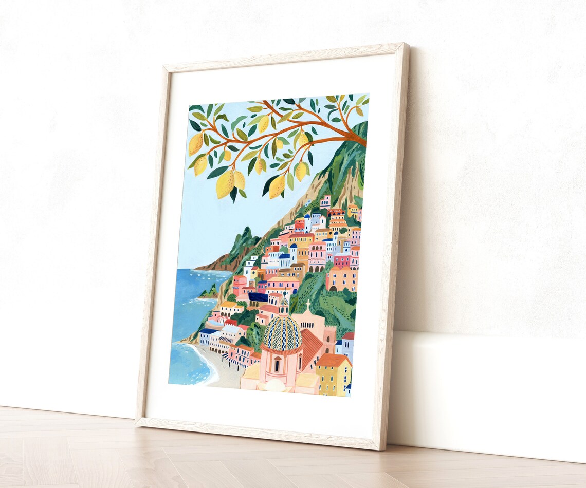 Positano Amalfi Coast Travel Poster, Italy - Image 4