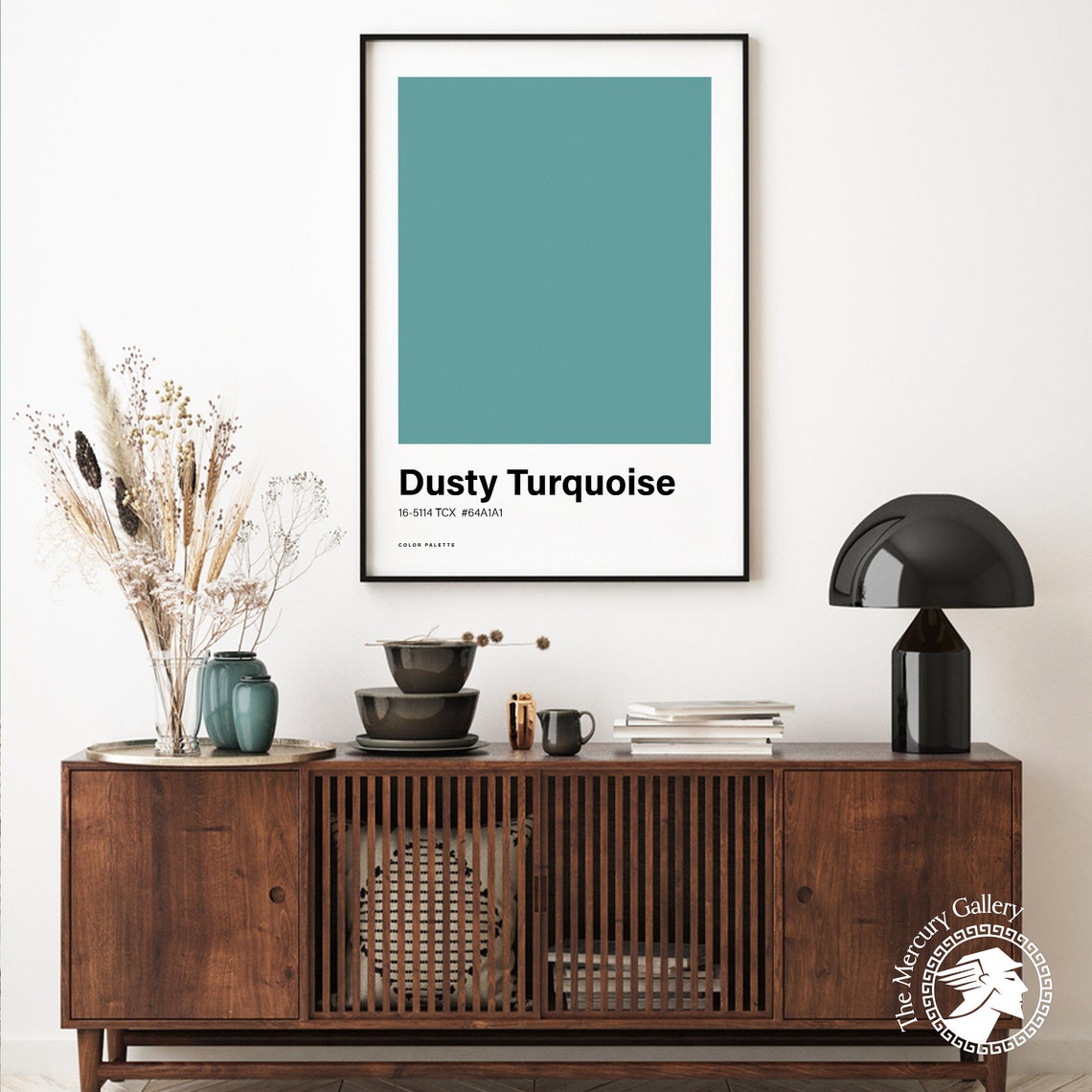 Dusty Turquoise Color Poster Print Great Color Scheme Minimalistic Design Trending Colour Print Complementary Wall Poster - Image 6
