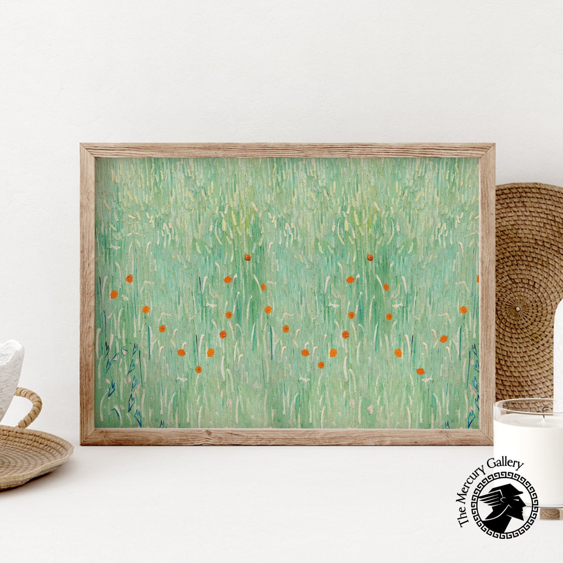 Vincent Van Gogh Green Poppy Field Meadow Impressionist Art Print - Image 6