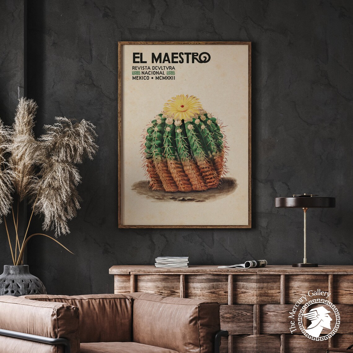 Mexico Vintage Travel Poster, Blooming Cactus Print - Image 2