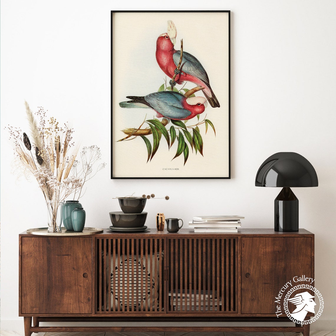 Vintage Galah Rose-Breasted Cockatoo Pair Antique Bird Art Print - Image 2
