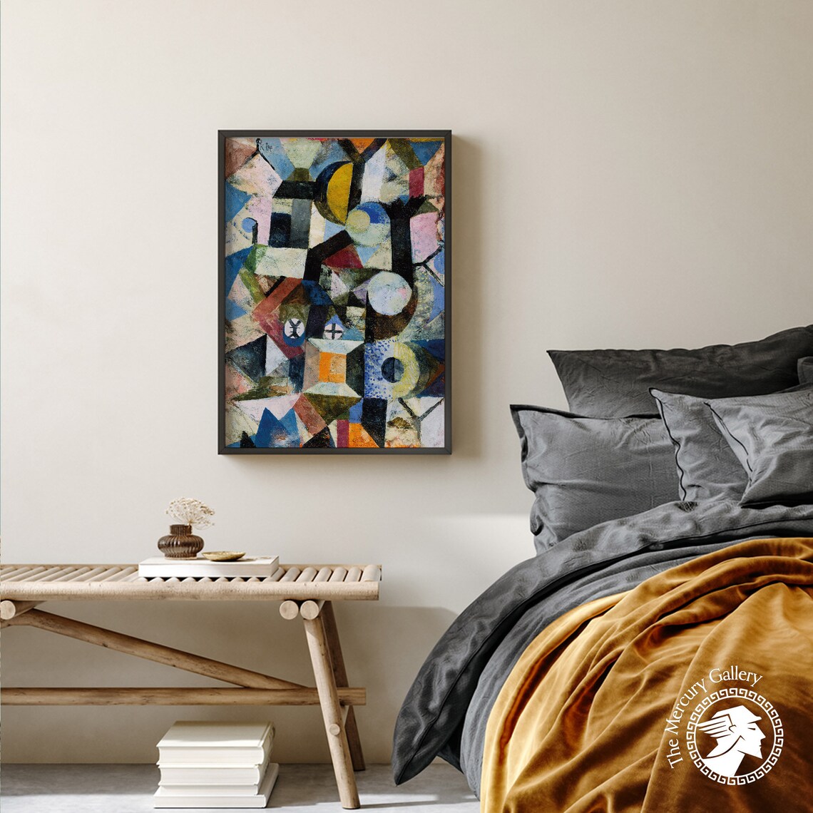 Paul Klee Yellow Half Moon 1918 Geometric Cubist Abstract Print - Image 3