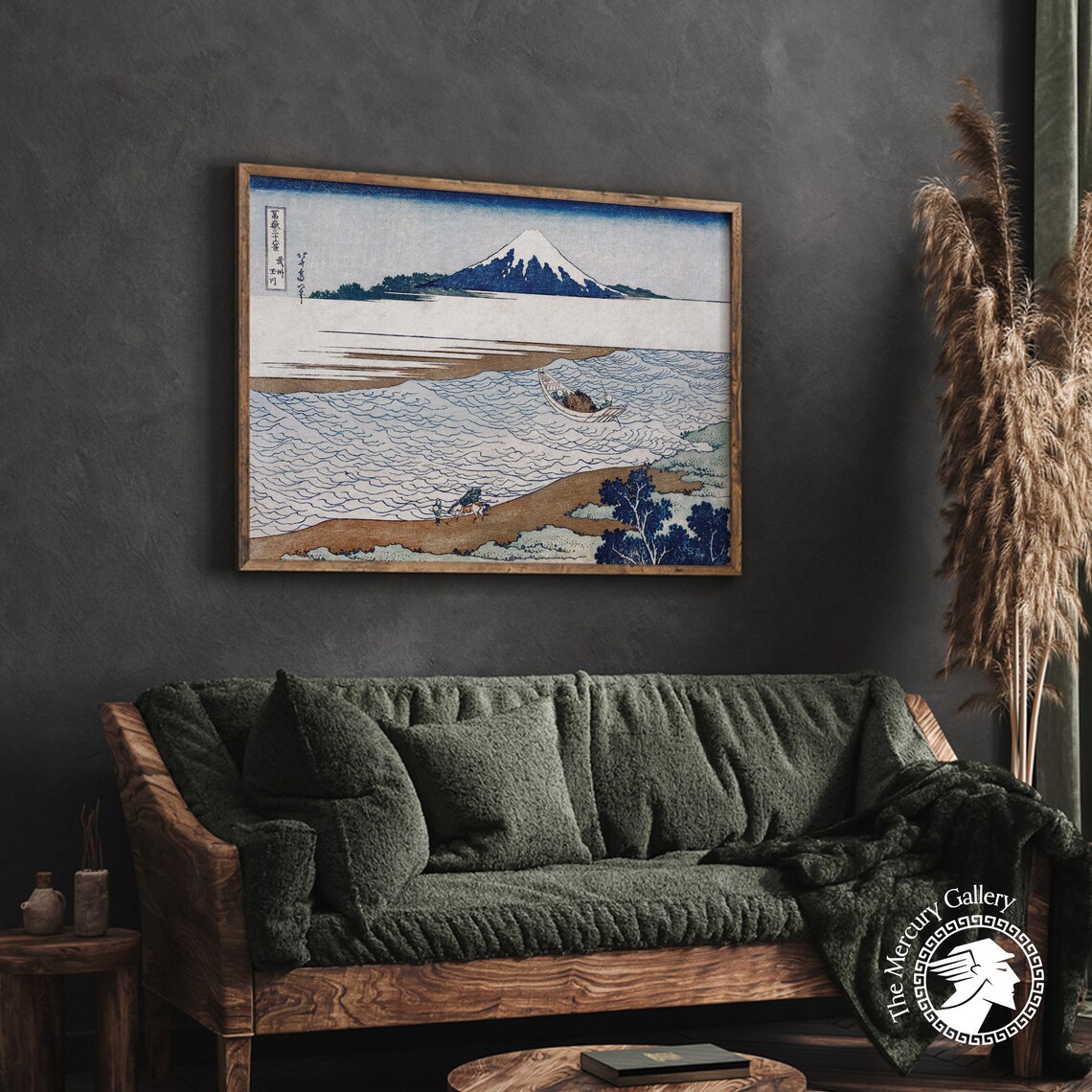 Hokusai Jewel River Musashi Boat Mount Fuji View Ukiyo E Art Poster - Image 3