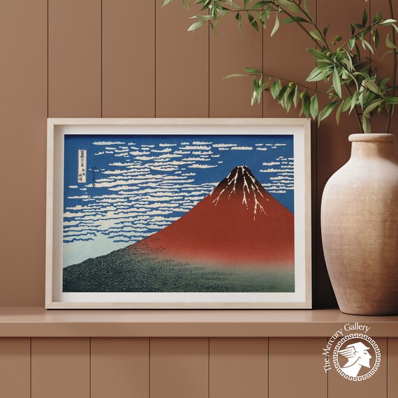 Hokusai Red Fuji Fine Wind Clear Morning Iconic Ukiyo E Art Poster