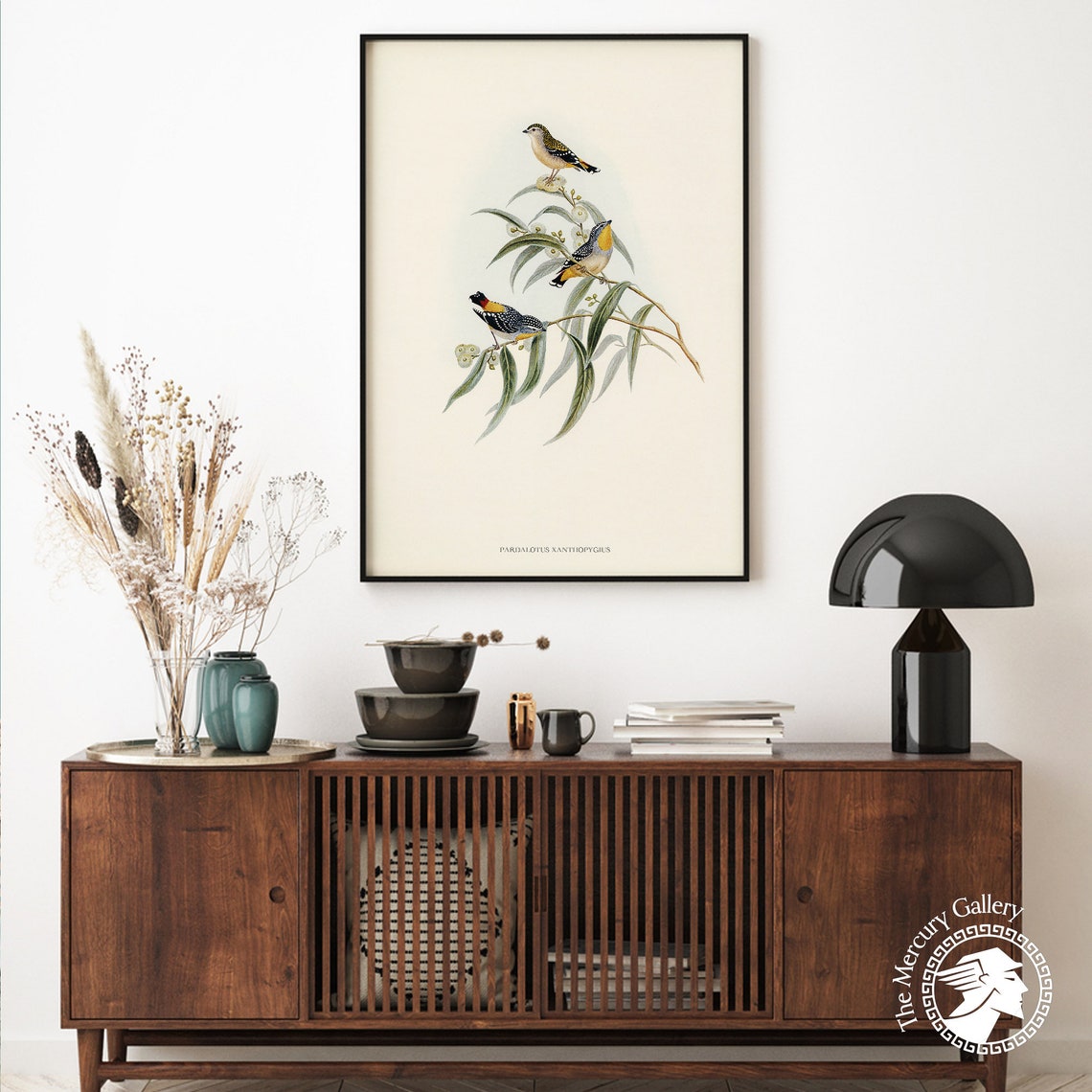 Yellow Rumped Pardalote Vintage Australian Bird Illustration Print - Image 5