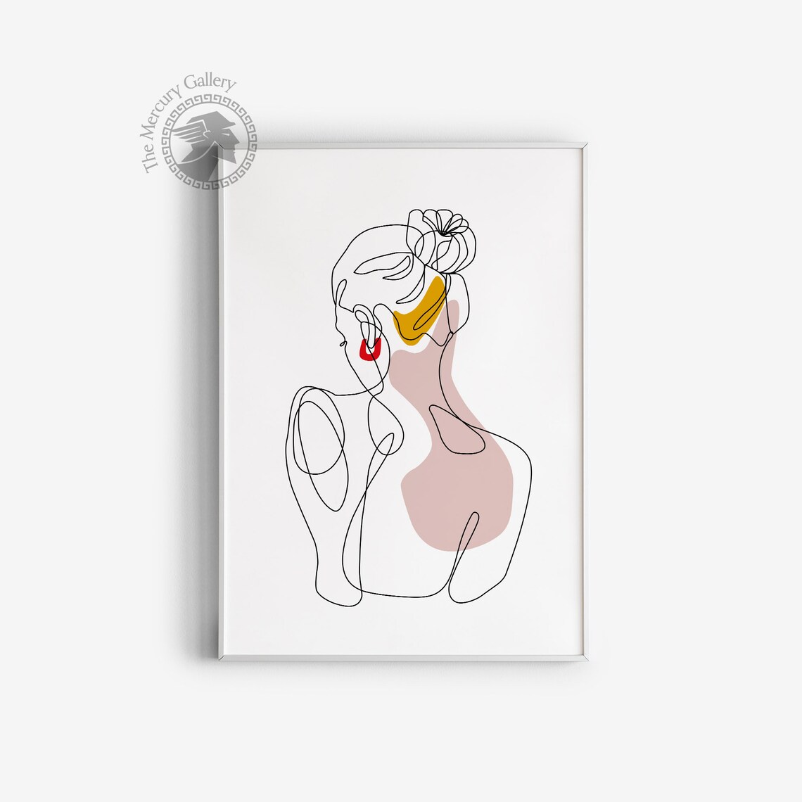 Woman Line Art Back View Hair Bun Abstract Feminine Minimalist Art Print - Image 4