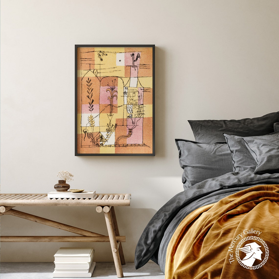 Paul Klee Spirit Of Hoffmann 1921 Warm Grid Whimsical Line Art Print - Image 5
