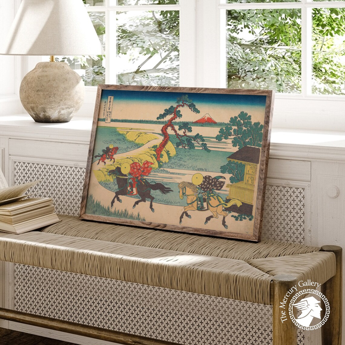 Hokusai Sekiya Village Sumida River Horse Race Mount Fuji Art Poster - Image 2