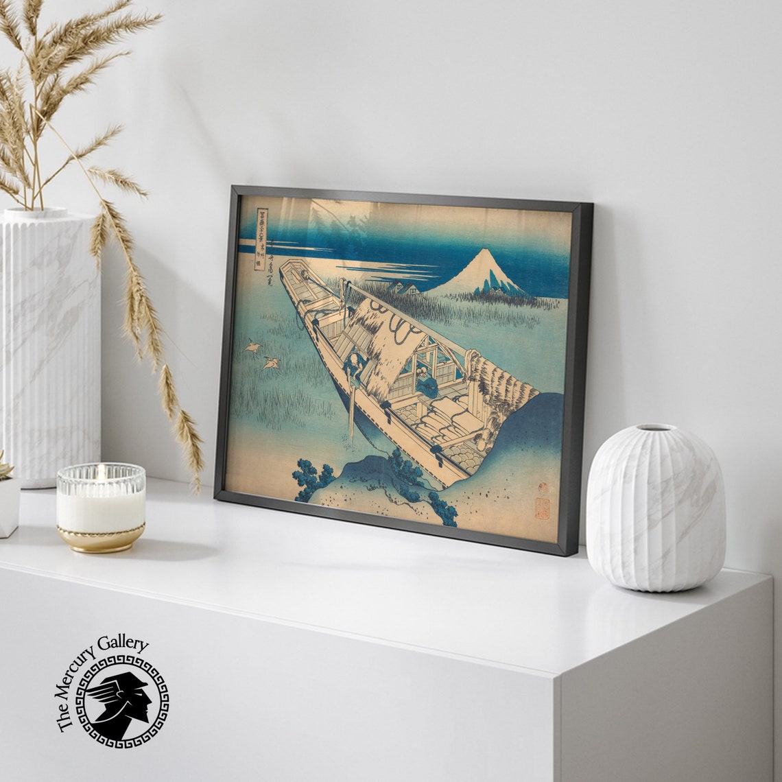 Hokusai Umezawa Marsh Ferry Boat Mount Fuji at Dawn Ukiyo E Art Poster - Image 6