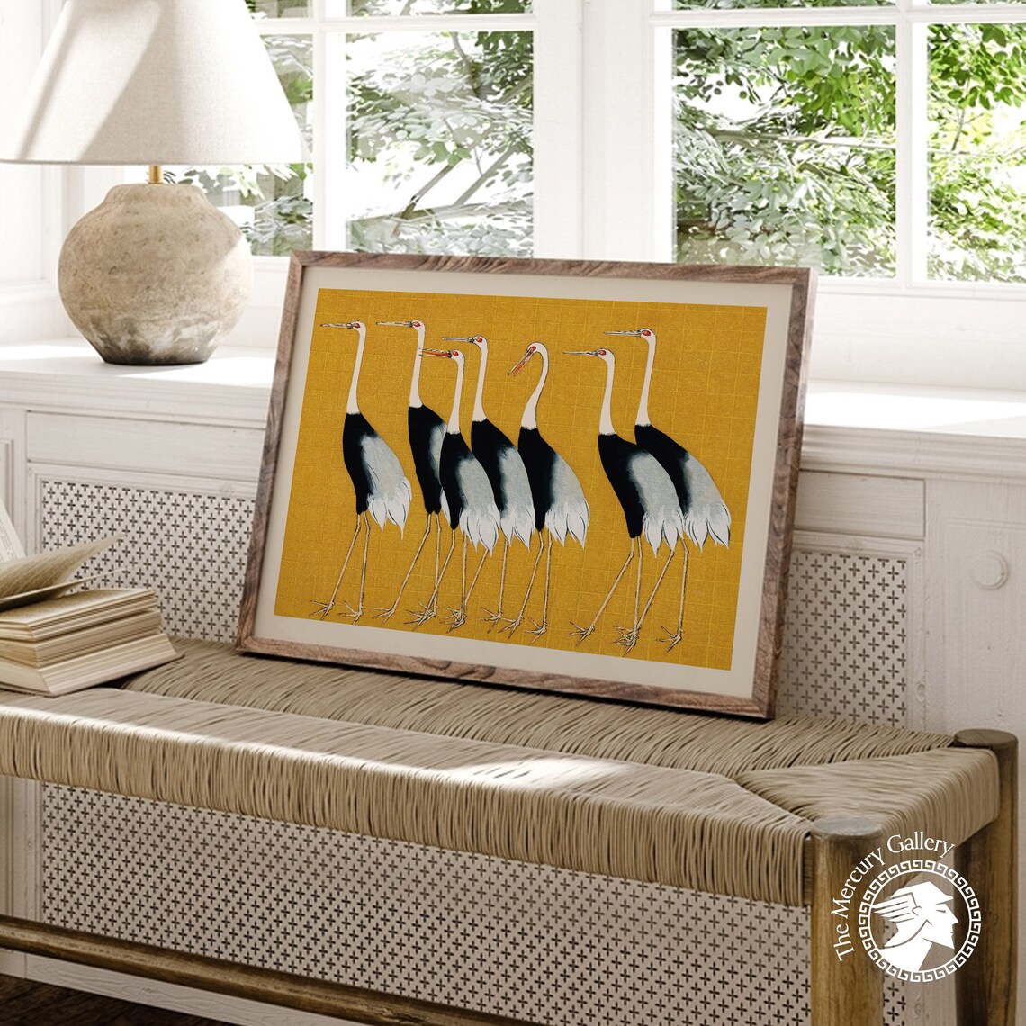 Yellow Crane Ogata Korin Vintage Birds Art Print - Image 4