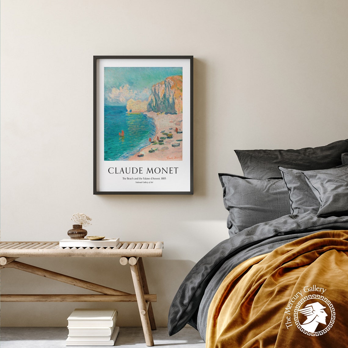 Claude Monet The Beach And The Falaise Damont Cliffs Normandy Poster - Image 3