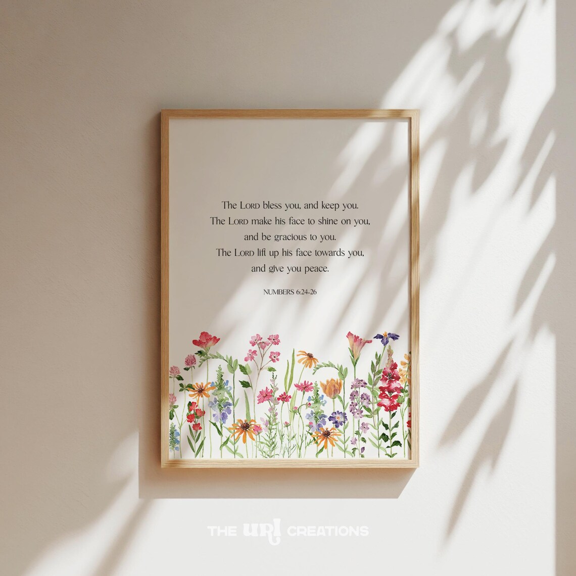 The Lords Blessing Print Numbers 624 Bible Verse Wall Art Floral Christian Scripture Poster Home Decor Gift