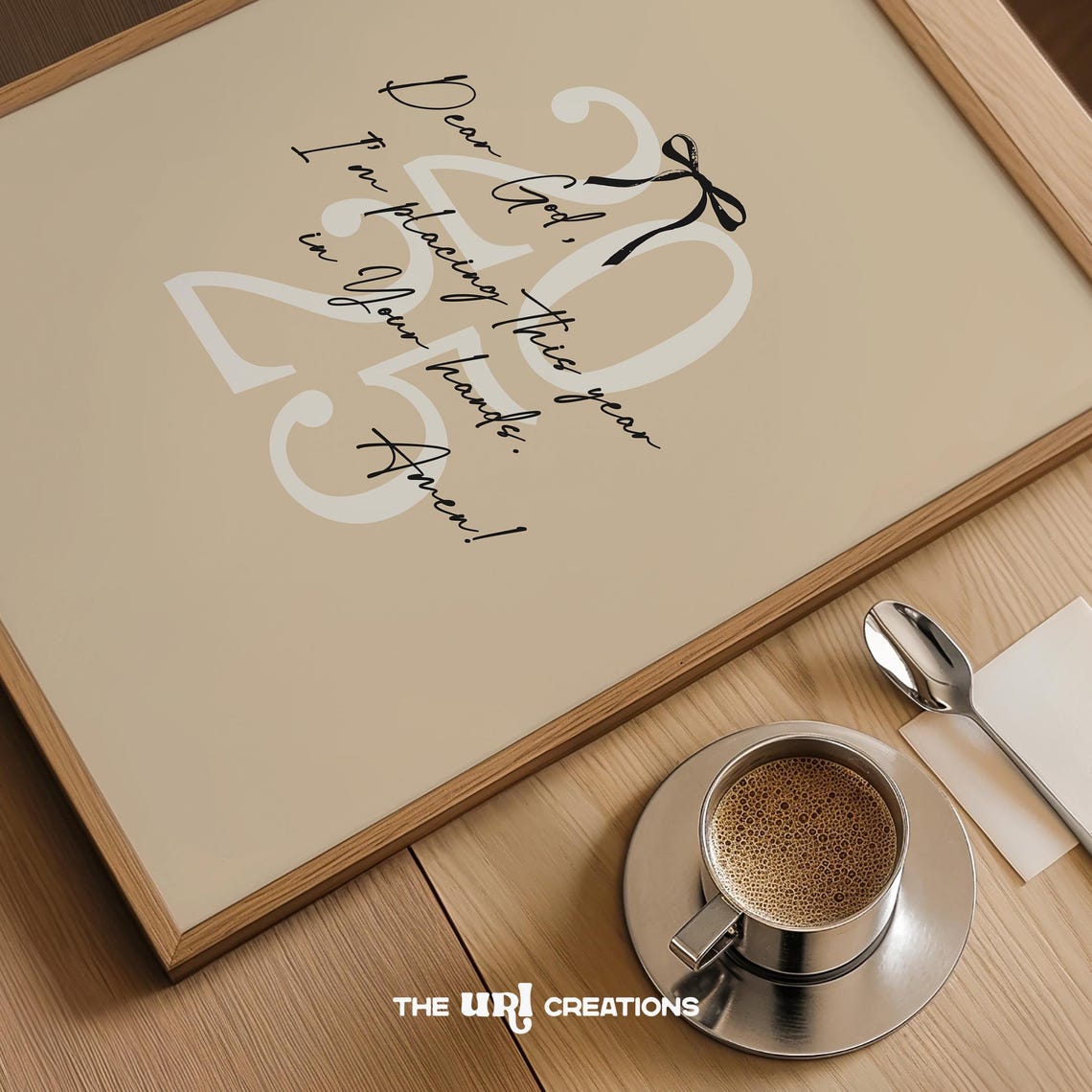 Dear God Placing This Year in Your Hands Beige 2025 Prayer Poster - Image 3