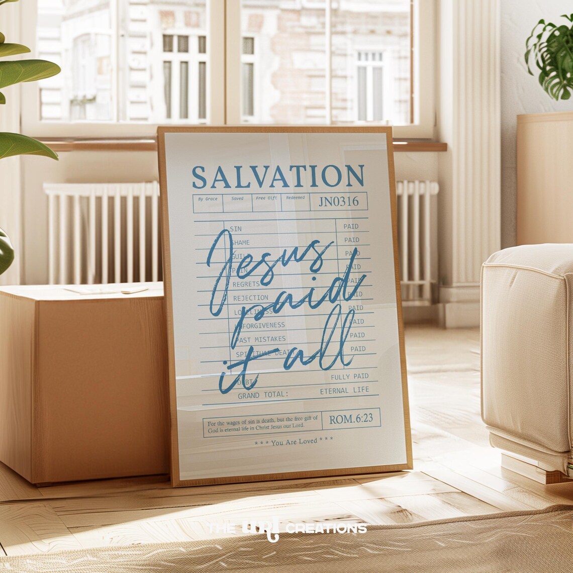 Jesus Paid It All Modern Christian Scripture Art Print