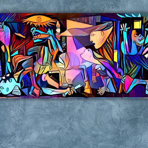 Picasso Guernica Colorful Reimagined Cubist Masterpiece Art Poster