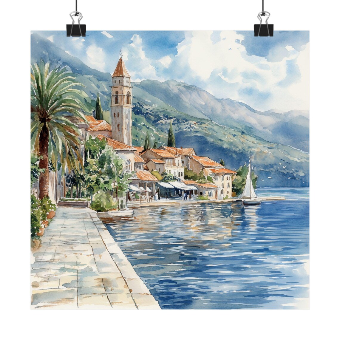 Montenegro Travel Poster, Adriatic Sea Seascape