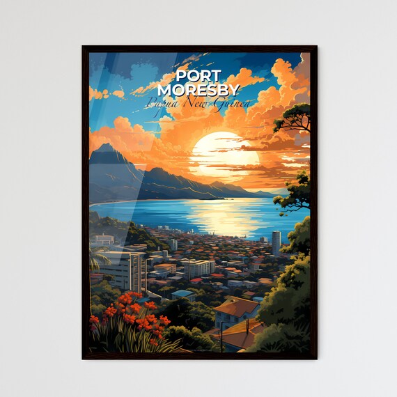 Port Moresby Papua New Guinea Sunset Harbor City View Poster