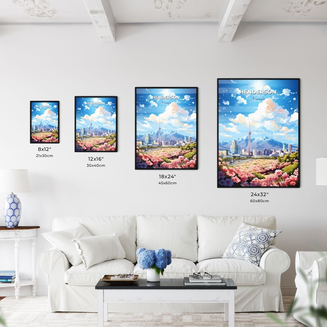 Henderson Nevada Desert Tower Mountain Bloom Scenic Travel Poster - Image 3