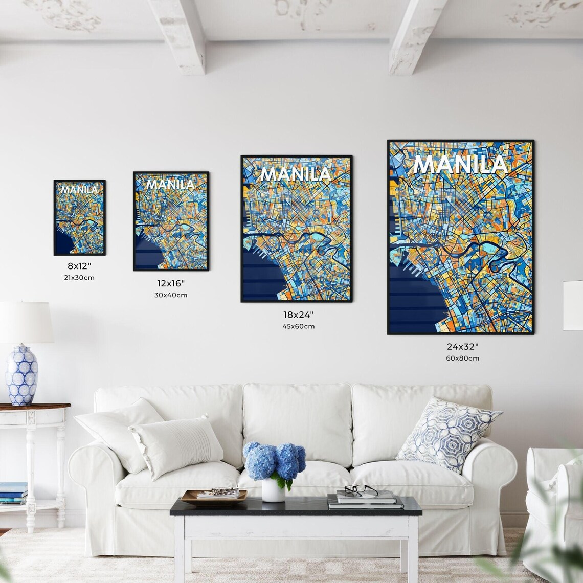 Manila Philippines Colorful Modern City Street Map Travel Decor Poster - Image 3