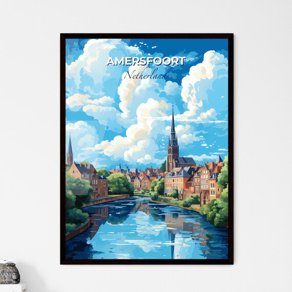 Amersfoort Netherlands Skyline River Church Spire Old Town Travel Poster