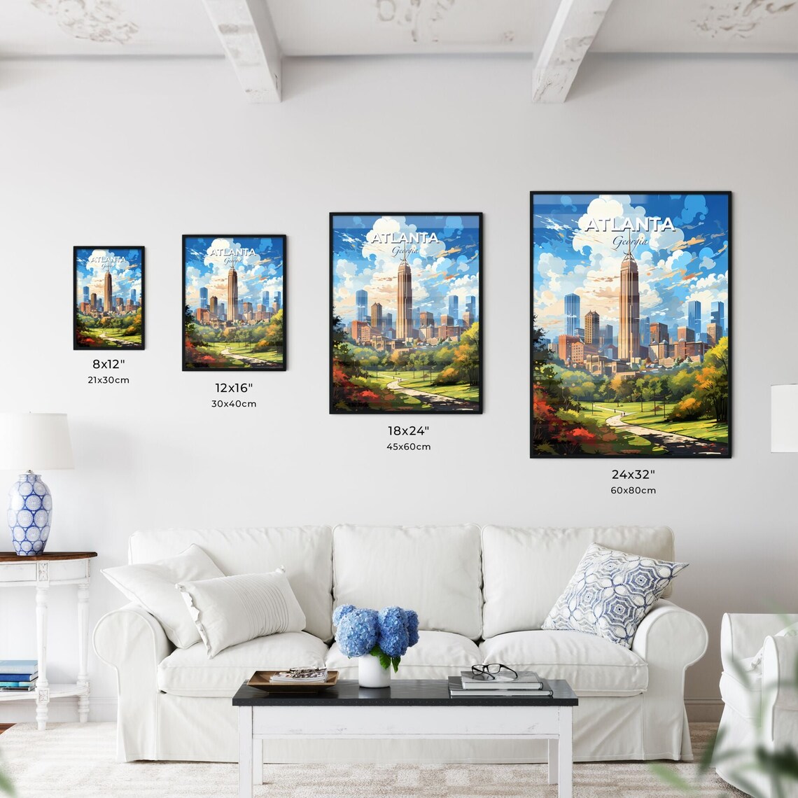 Atlanta Georgia Downtown Skyline Park Blue Sky Travel Poster - Image 3