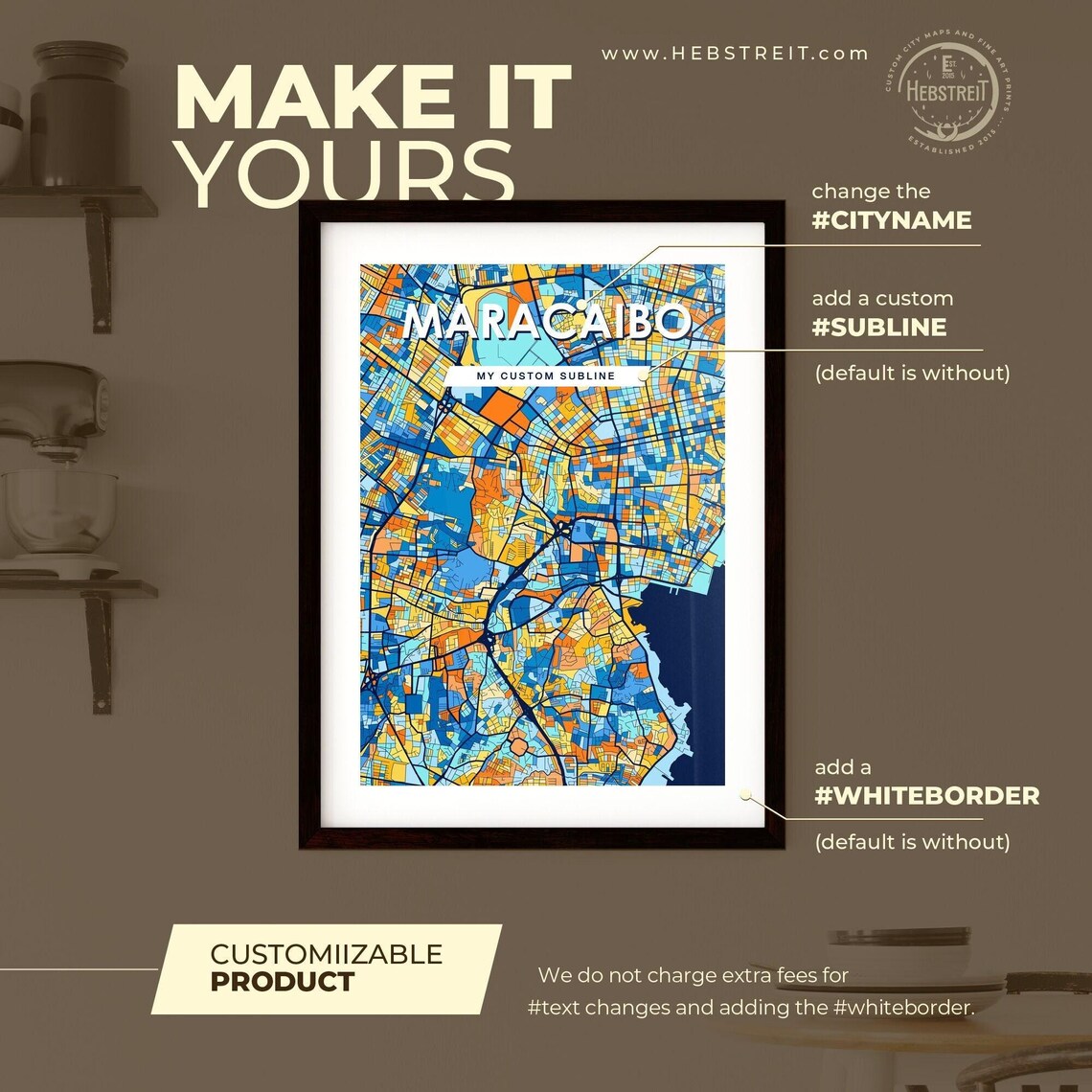 Maracaibo Venezuela Colorful Vibrant City Street Map Art Poster - Image 2