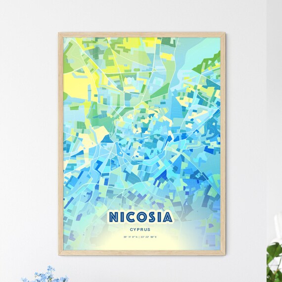 Nicosia Cyprus Customizable City Map Poster For Home Wall Decor