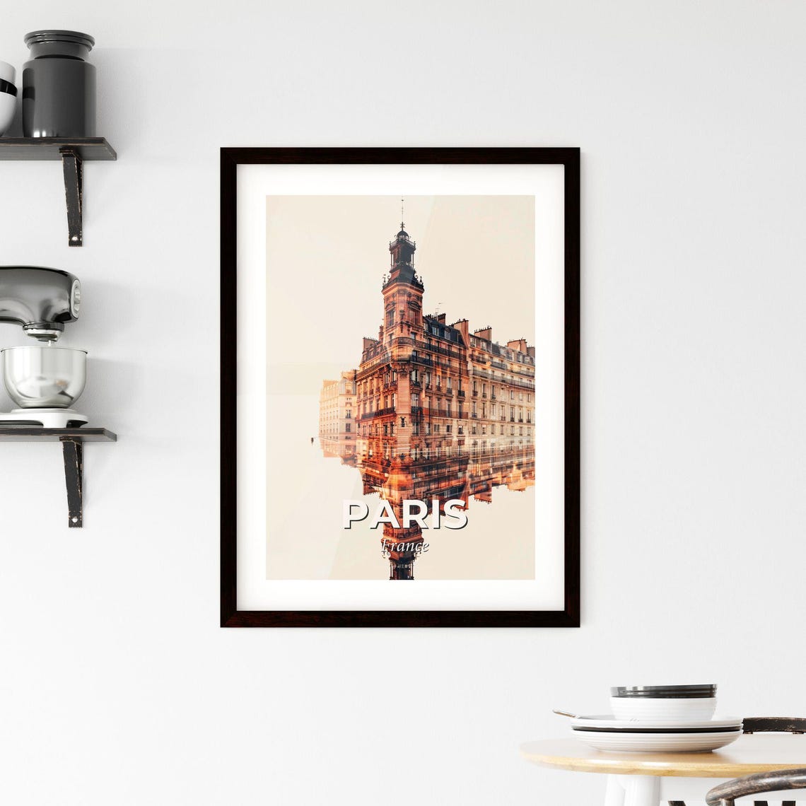 Paris France Double Exposure Haussmann Architecture Art Poster - Image 2